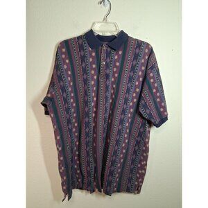 VTG Mareh Polo Shirt Colorful Business Casual Golf Cotton Men's Size Large